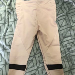 Cream workout tights